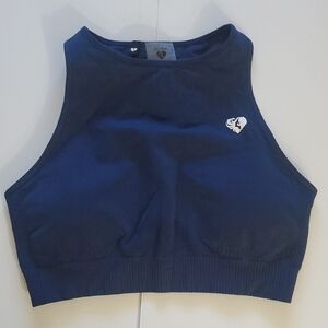 Women's Best Power Seamless High Neck Bra Sapphire Blue M